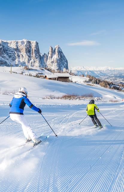Perfekt präparierte Pisten, klare Luft und ein Panorama zum Verlieben – Skigenuss auf der Seiser Alm