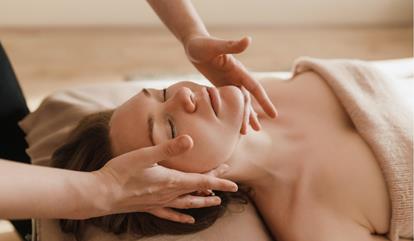 A woman is getting a treatment