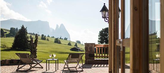 Terrace with a view on the Schlern