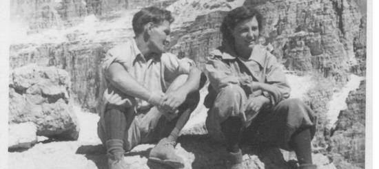 A black-and-white photo of Hans and Paula