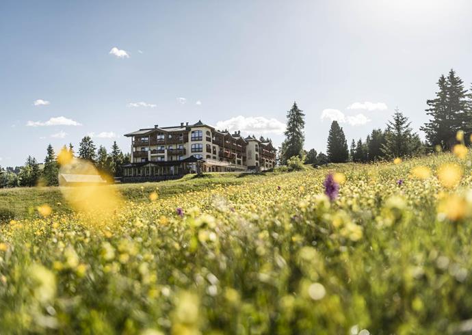 Unser Hotel von außen im Sommer